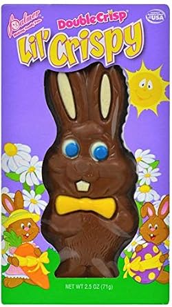Palmer Double Crisp Lil Crispy Chocolaty Chocolate Easter Bunny, Crunchy Crispy Easter Candy, 2.5 oz, Perfect for Easter Baskets, Egg Hunts & Holiday Treats
