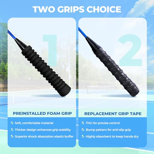 Image of HIRALIY Badminton Rackets Set for Backyards, Badminton Set, Includ 2 /4 Rackets, 6 /12 Birdies, 1 Carrying Bag, Outdoor Game for Adult Family Beginner