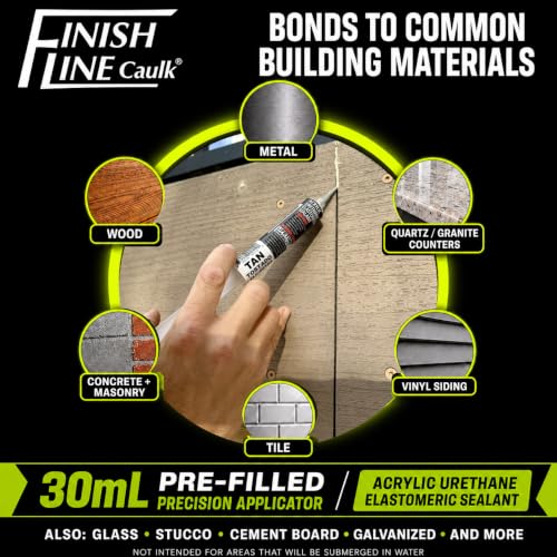 Image of Finish Line Caulk 30mL Pre-Filled Precision Caulk Applicator Tan 5-Pack | Clean, Controlled Application with Less Mess and Rework