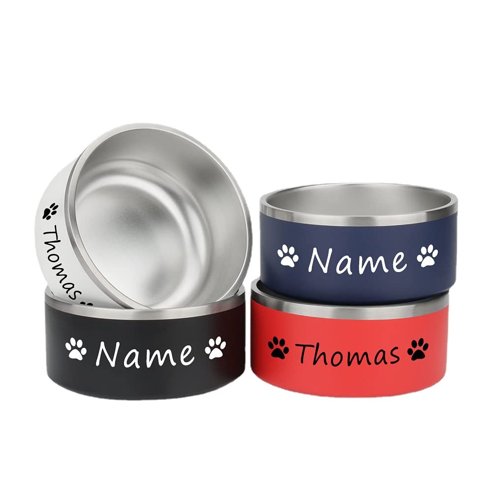 HWLY Cuenco personalizado con nombre para mascotas, cuenco para mascotas con nombre personalizado, placa de identificación personalizada, de acero inoxidable, antideslizante, para perros medianos,