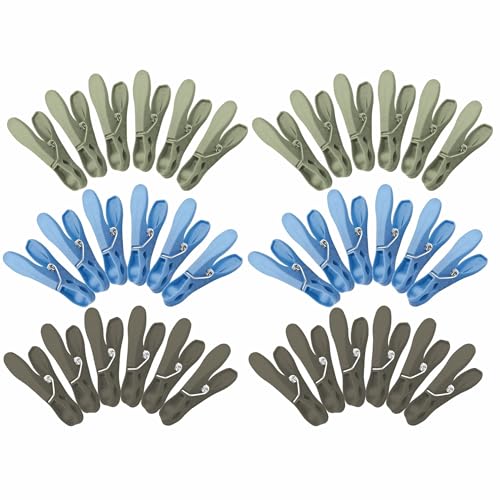 Clothes Pegs Laundry Clips Strong Non Slip Washing Line Pins Soft Grip Colourful Plastic Clothespins Clothing Holder Home Garden Supplies Simple Heavy Duty Cloth Clip Assorted Colour Set of (36)