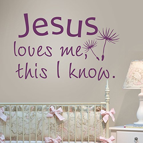 Nursery Wall Decal Religious Wall Quote Baby Nursery Decal Home Art Decor - Jesus Loves Me This I Know Black #TOP24