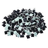 Clips del cable: cable gestión de clips tamaño son 19 x 14 mm, en color negro, viene con 200 piezas en total, diámetro de alambre de aplicación rangos de 0 a 5 mm