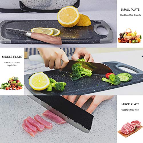 image for MIUGO Cutting Board Set for Kitchen, BPA-free, Non-porous Juice Groove