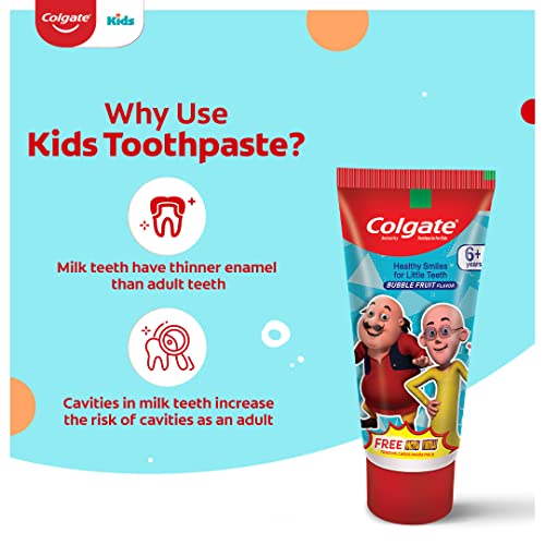 Colgate-Kids-Motu-Patlu-Anticavity-Bubble-Fruit-Flavour-Toothpaste-Cavity-Protection-Enamel-Protection-80g