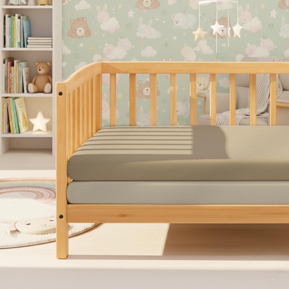 MHG Living Baby Cot Fitted Sheet Pack of 2 – 120x60cm – 100% Jersey Cotton – Soft, Breathable – 2 Colour Crib Mattress Covers with All-Round Elastic for Boys & Girls - Ecru/Brown
