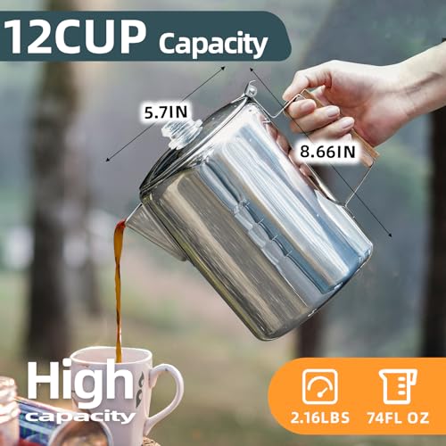 MEREZA 12 Cup Stainless Steel Percolator