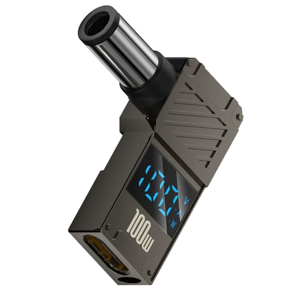 100W PD USB C to DC Adapter for HP, Type-C Female to Male DC 7.4 x 5.0mm Barrel Jack Plug Converter, 100W 5A PD Portable Power Charger Connector for EliteBook 8460p/8470p, Presario CQ42/CQ43