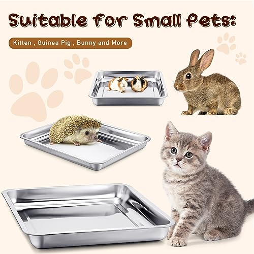 Arenero metálico para gatos 3 piezas pequeño miniatura 5