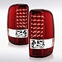 Autozensation Compatible with Chevy Suburban Tahoe GMC Yukon XL Denali 2000-2006, Red Clear Lens LED Tail Lights, L+R Pair Taillight Assembly