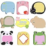 SPEPY 40 Pcs Cute Sticky Notes Set, Cartoon Animals Sticky Notes, Refrigerator Sticky Notes, for School, Office Memo, Party Bags Filler, Student Kids Gifts(8 Styles),Multicolor,8*5.4 cm/3.15*2.13 in
