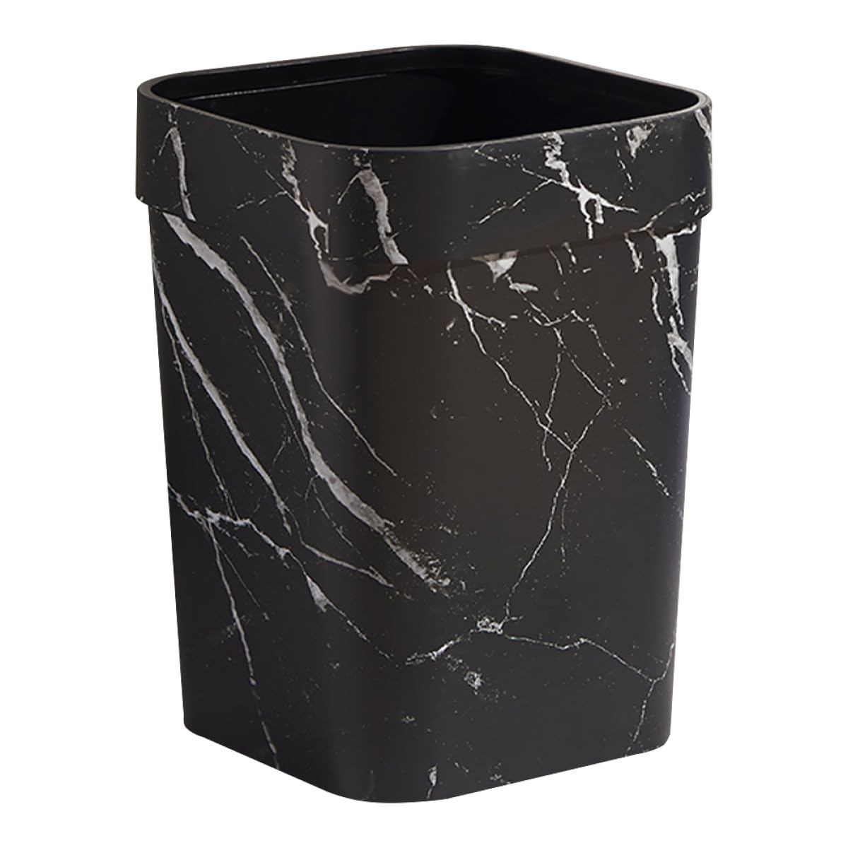 Baluue Cestino per Rifiuti Quadrato in Plastica 14L Nero Anello di Pressione Contenitore per Spazzatura da Bagno e Ufficio Cestino per Carta da Domestico per Soggiorno e Dormitorio