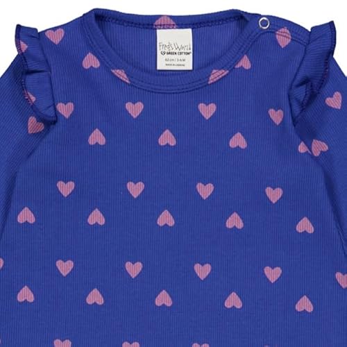 Fred’s World by Green Cotton Baby - Mädchen Heart L/S T Blouse, Star Blue/Pink Haze, 62 EU