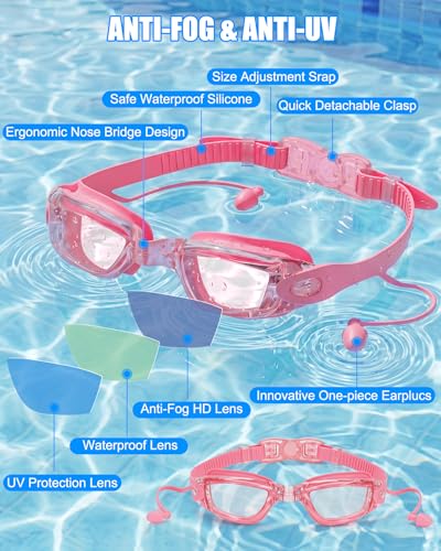 Image of Aegend Swim Goggles, Swimming Goggles No Leaking Full Protect Adult Youth