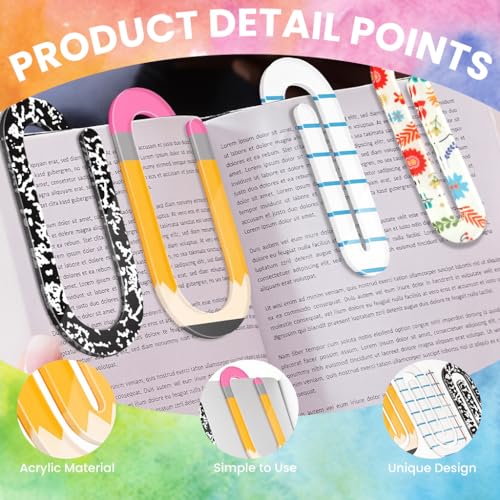 Image of 8PCS Acrylic Paper Clips, Jumbo 4 inch x 2 inch Clear Decorative Stationery Clips for School Office Classroom, DIY Crafts, Study Gift Supplies