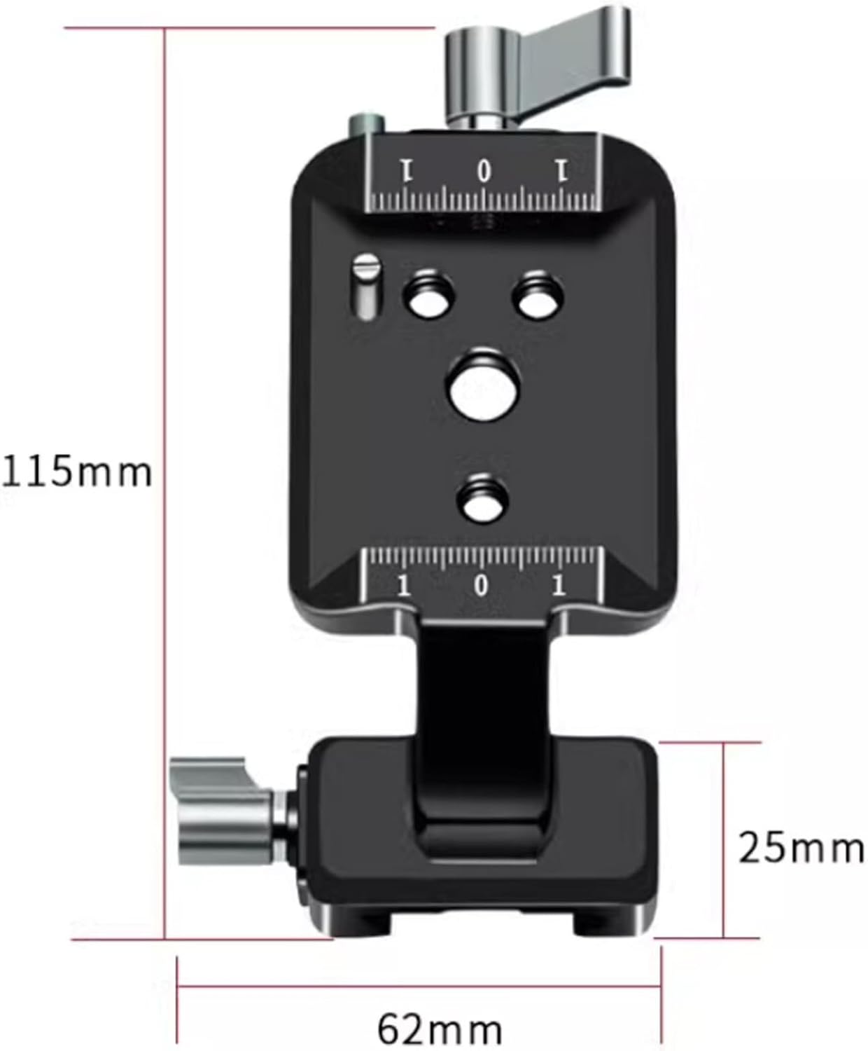 Vertical Camera Mount Compatible with DJI RS2/RS3, Black Aluminum & Stainless Steel, Adjustable Angle, Secure Attachment for Vertical Shooting
