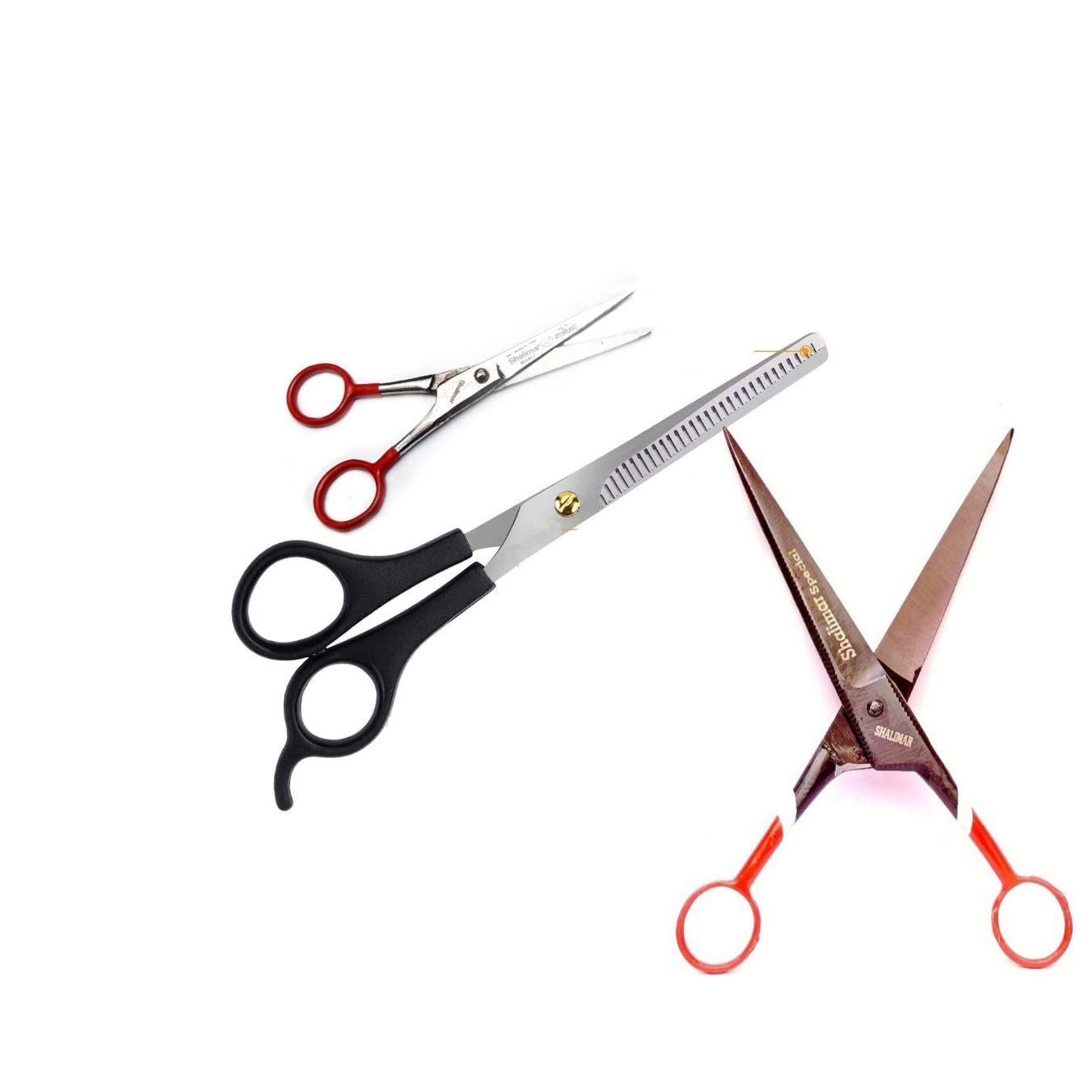 Shalimar Brand Barber Scissors, Professional Salon Scissors Barber Hair Cutting Combo Hairdressing Tool Scissors Nose Hair Cutting Men Women Beard Trimming (Set of 3)-image-26