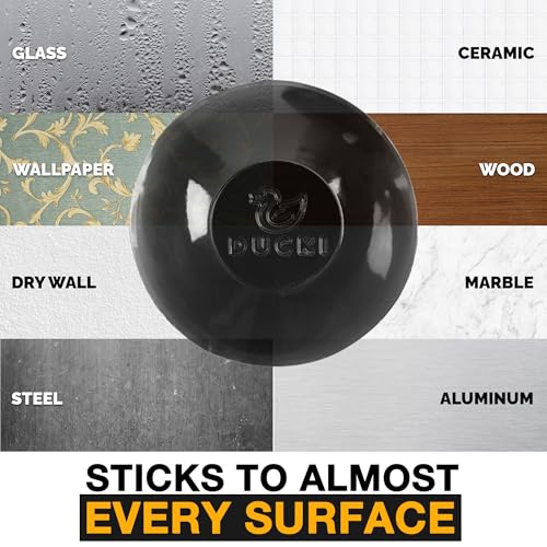 Image of Ducki Door Stoppers for Wall 2 inch (4 Black Glass) Self Adhesive & Discreet Home Door Knob Wall Protector - Quiet Door Bumper with Secure Adhesive - Rubber Door Stops, Shock Absorbent Door Handle Stopper
