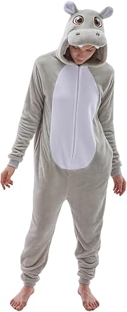 Unisex Adult Animal Onesie Pajamas Slim Fit Halloween Costume One Piece Sleepwear Homewear Cosplay Suit