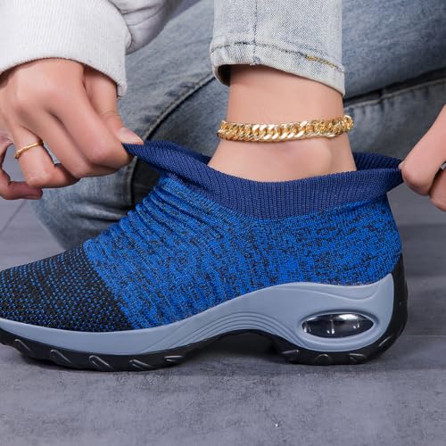Image of Non Slip Work Shoes Women, Slip On Sneakers Women,Work Shoes Walking Gym Nurse Mesh Casual Fashion Sneakers Comfort Breathable Lightweight
