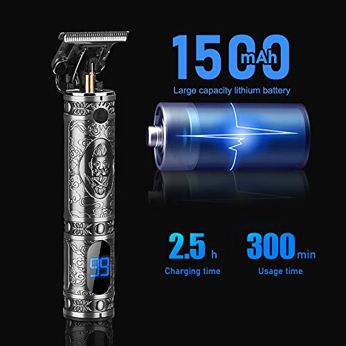 Máquina de cortar cabelo para homens, Tela de LED profissional sem fio Kits de higiene recarregáveis
