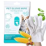 TroisAmis Thick Pet Glove Wipes for Dog & Cat Unscented, Cleaning & Deodorizing Grooming Gloves Wipes, No-Rinse Grooming Wipe for Daily Care and Travel, Ears Face Paws Butt Clean,Hypoallergenic&Gentle