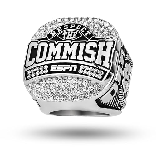 Image of ESPN Respect the Commish Championship Trophy Ring - Size 12 Ring (Silver Finish)