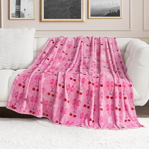 Couverture surdimensionnée Juicy Couture plaid peluche rose lacté contre le froid de l'hiver