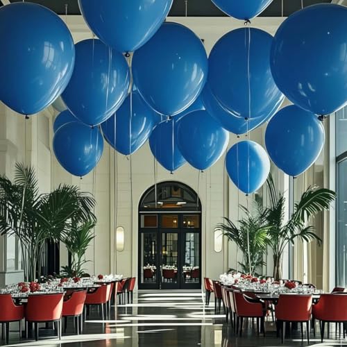 Image of 30 Pack Blue Balloons 36 Inch Blue Latex Large Balloons for Party Decorations and Events