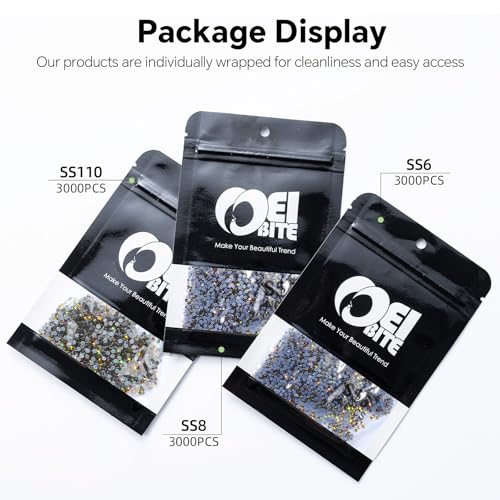 Image of Hotfix Rhinestones Bulk 3000PCS SS8 (2.3-2.5mm), Rainbow Glass Rhinestones for Clothes, Tumblers, Shoes DIY, Heat Transfer Flatback Gems for Crafts & Decoration