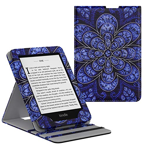 MoKo Case Fits Kindle Paperwhite (10th Generation, 2018 Releases), Premium Vertical Flip Cover with Auto Wake/Sleep Compatible for Amazon Kindle Paperwhite 2018 E-Reader - Rattan Flower Blossom