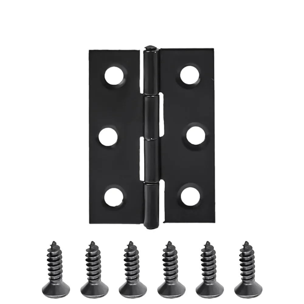 Udhsnjzg 1Set Door Hinges 1-10Pcs Black Door Hinges Stainless Steel Furniture Butt Hinge Window Cabinet Drawer Flat 2-Inch Hardware Tool(1Set)
