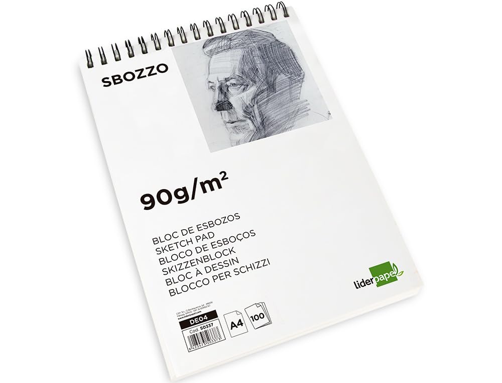 Notepad Drawing liderpapel Sketches Spiral DIN A4 210 x 297 mm 100 Sheets 90 g/m2 Without Box