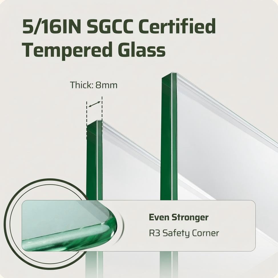 Image of 56-60 inch W x 74 inch H Frameless Shower Door, Bathroom Soft-Close Sliding Shower Doors with 5 /16 inch (8mm) Clear SGCC Tempered Glass and Stainless Steel Hardware, Reversible Installation, Chrome