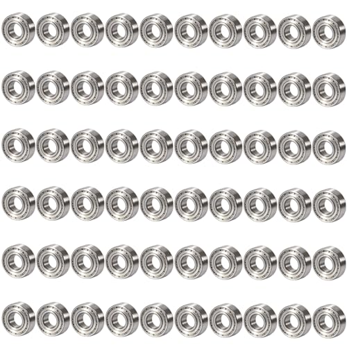 60 Stück Mini Kugellager 693ZZ Kugellager 3x8x4 mm Rillenkugellager Doppelt Abgeschirmte Ball Bearings Miniaturkugellager für Skateboards Trolleys und Mehr