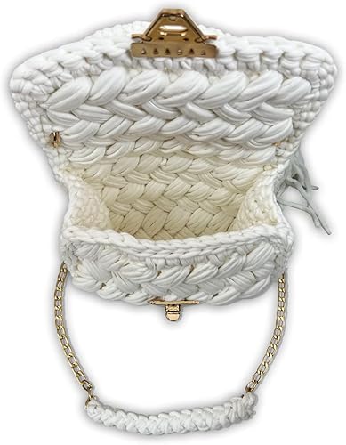 Miniatura 3 de CHQEL Bolso de noche tipo clutch para mujer, bolso de fiesta de boda hecho a mano con crochet, pequeño bolso cruzado formal con solapa para la noche