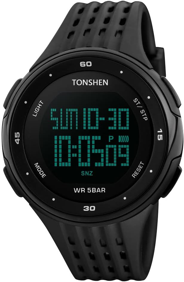 TONSHEN Men's Sport Watch Outdoor Digital Electronic LED Waterproof Watch