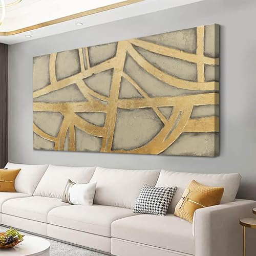 Gold Wall Decor for Living Room Abstract Canvas Wall Art