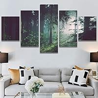SIGNWIN 5 Panel Canvas Wall Art Greenlands for Home Decorations Ready to Hang - 60