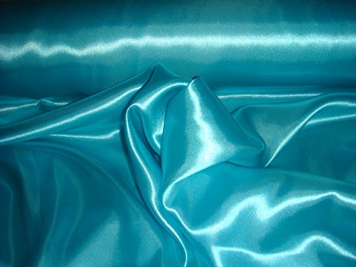 Stoff-Kollektion - Satin Stoff Meterware aus Polyester - Polyestersatin Glänzend & Doppelseitig 150cm breit – Ideal zum Nähen von Kostümen, für Bekleidung, als Dekostoff etc. - Türkis