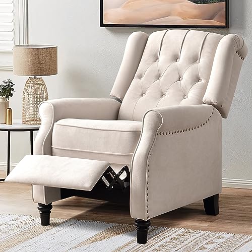 Mid Century Modern Recliner Chair for Living Room, Beige