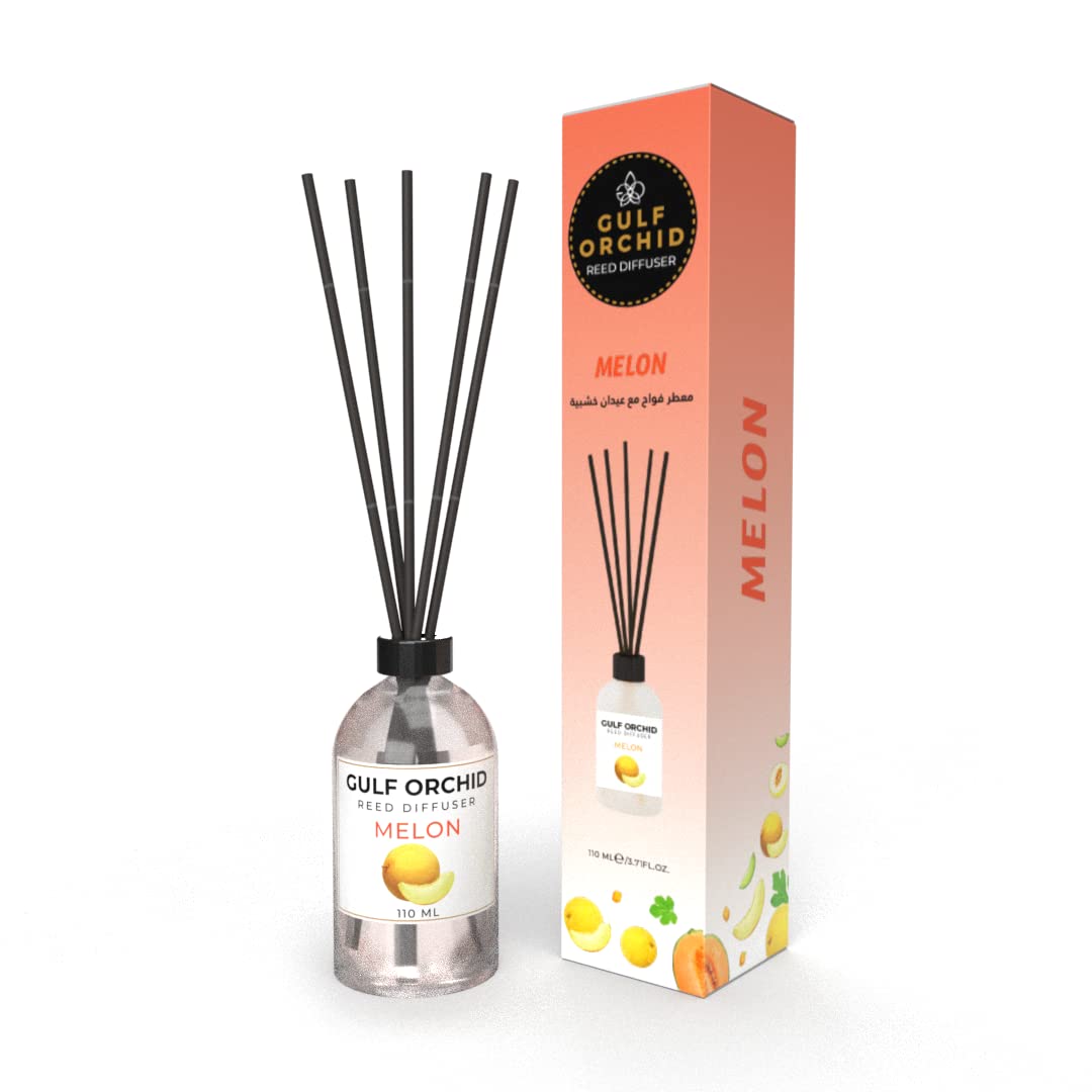 Melon Reed Diffuser Aromatherapy Air Freshener Fragrance - Perfect for Home, Livingroom, Bedroom, Toilet, Closet & Office - 110 ml