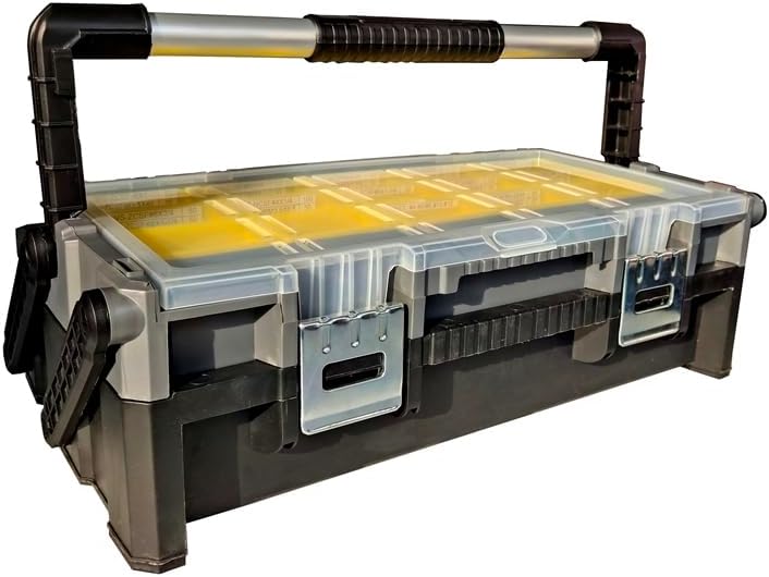 22.5" Portable Plastic Cantilever Tool Box Organizer with Removable Compartments DLSB1812