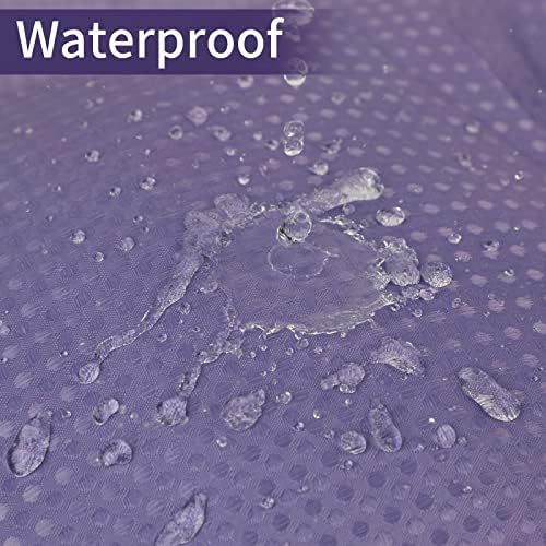 RORASA Waffle Shower Curtain with Anti Mould, Weighted Hem, Washable, Quick dry Polyester Fabric Bathroom Accessories, Leaves Pattern Boho Shower Curtains with 12 Hooks 71 x71