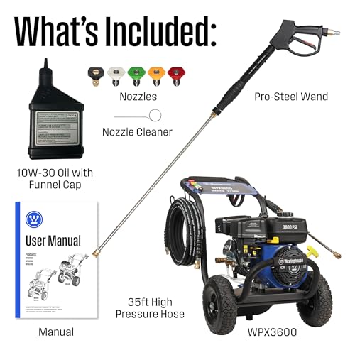 image for Westinghouse WPX3600 Gas Pressure Washer, 3600 PSI and 2.7 GPM, Onboar