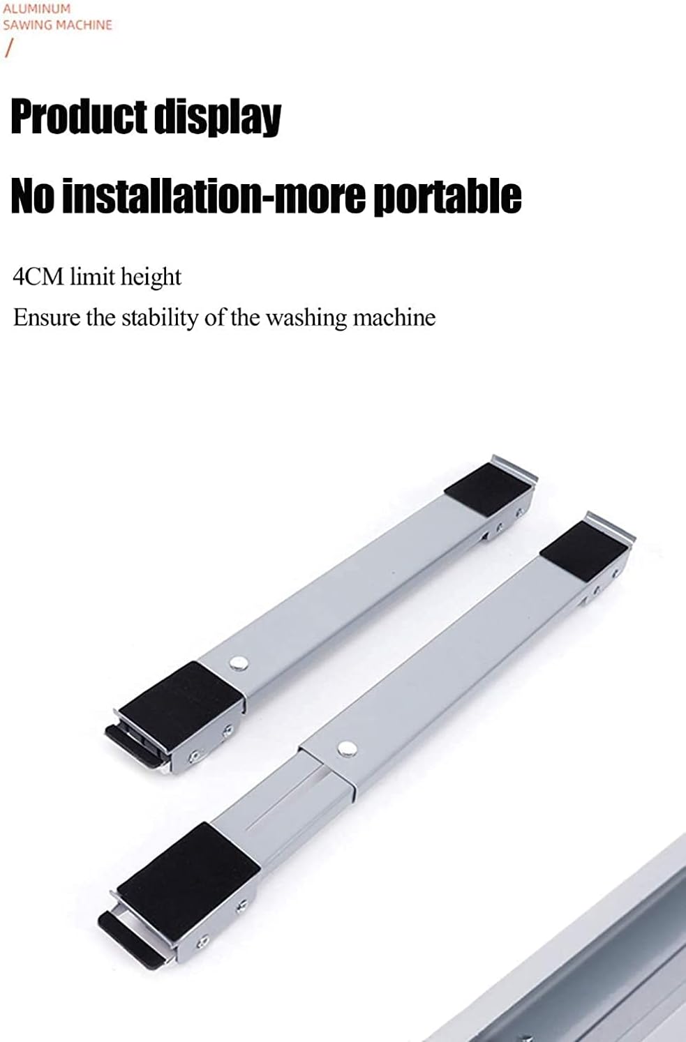 SJCC Adjustable Extendable Appliance Trolley Roller Wheels to Support The Load of 300 kgsilver
