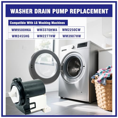 Washer Drain Pump Compatible with LG WM9500HKA, WM3370HWA, WM2250CW, WM2455HG, WM2277HW, WM3987HW Washing Machines by Gevodakun - Image 7