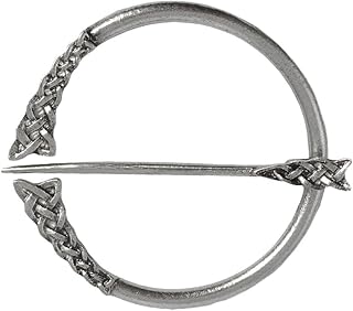 Baoblaze バイキング ブローチピン 首長ブローチ 半円形 クラスプ クロークピン バッジ 中世風 ユニセックス - アンティークシルバー2
