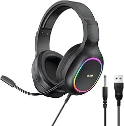 VEDO Fones de ouvido de alta resolução para gravação em estúdio – fones de ouvido intra-auriculares com fio, para monitoramento, estéreo, para uso em PC; Guitarra DJ – preto