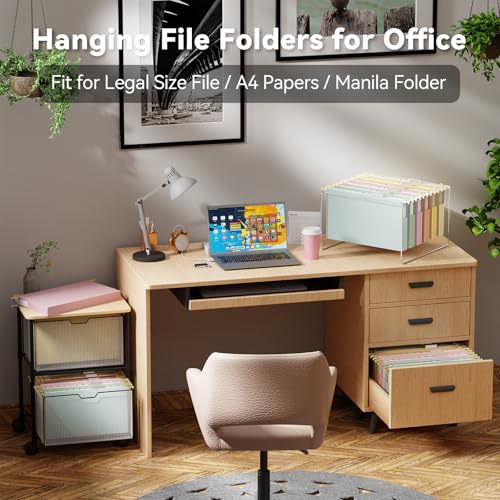 Ansook Plastic Hanging File Folders Legal Size,12 Pack Legal Size File Folders Hanging, Heavy Duty 1 Inch Expansion, Expandable Legal Hanging Folders for Filing Cabinet, 1/5-Cut Tabs - Assorted Colors by Ansook - Image 7